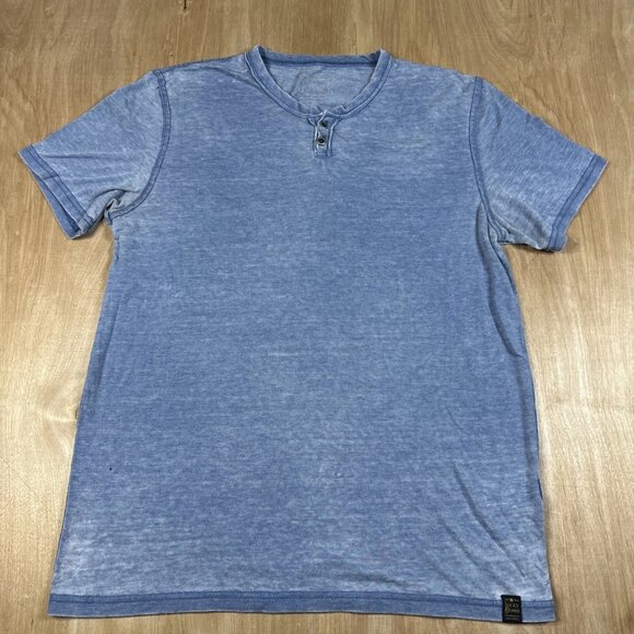 Lucky Brand Venice Burnout Henley T-Shirt Men's Size M Short Sleeve Lightweigh - Picture 1 of 6